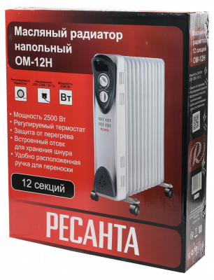Купить Масляный радиатор Ресанта ОМ-12Н в Нижнем Новгороде 