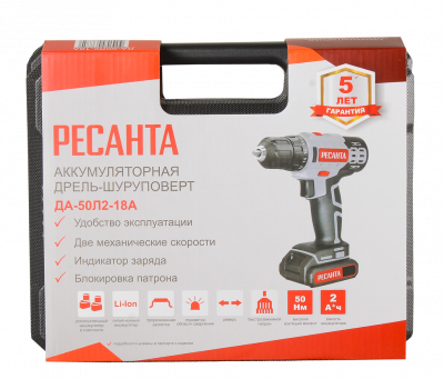 Купить Дрель-шуруповерт аккумуляторная Ресанта ДА-50Л2-18А в Нижнем Новгороде 